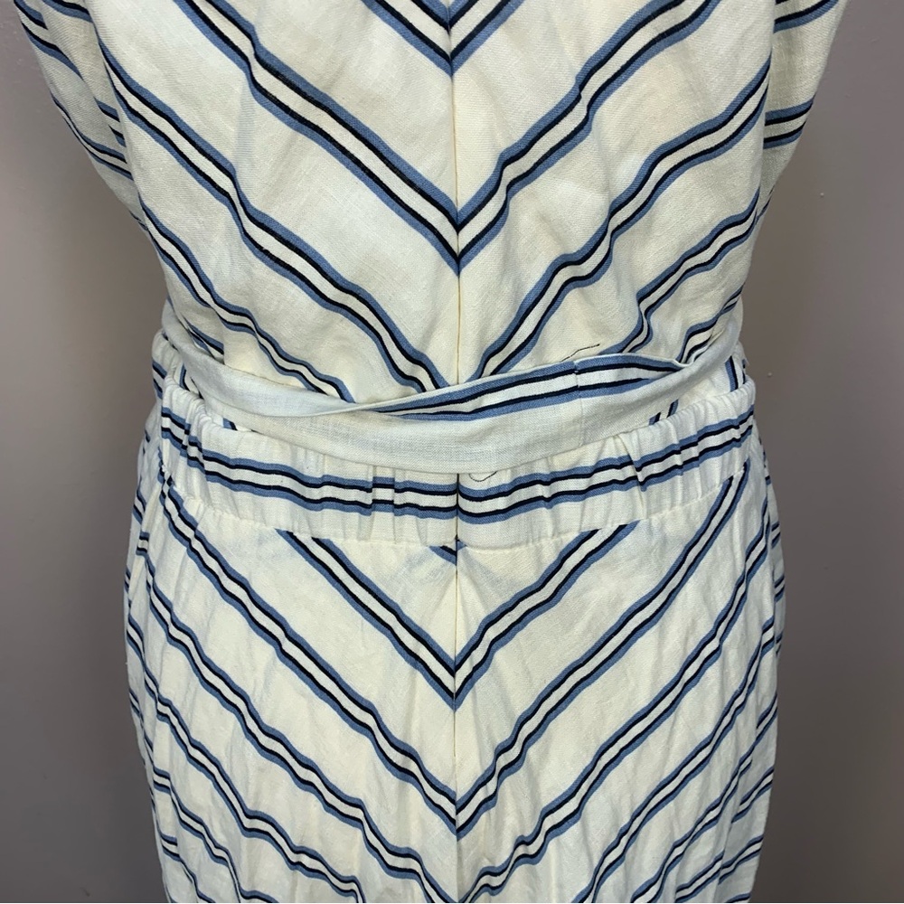 New York & Company Striped Linen Blend Halter Midi Dress - Picture 4 of 11